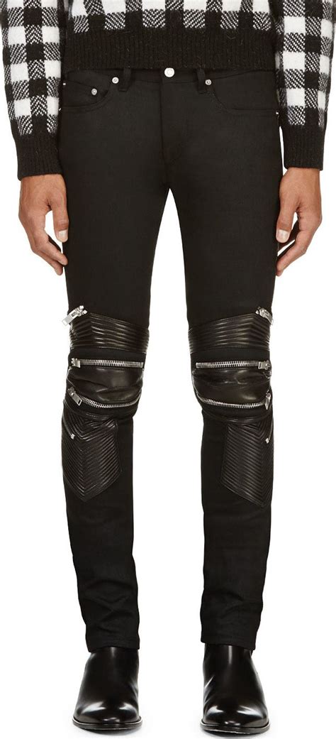 ysl leather biker jeasns
